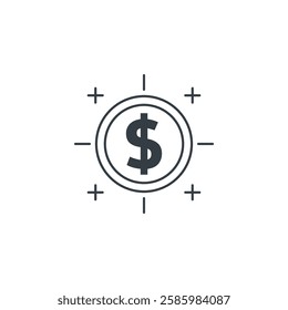 Dollar Sign icon symbol vector illustration isolated on white background