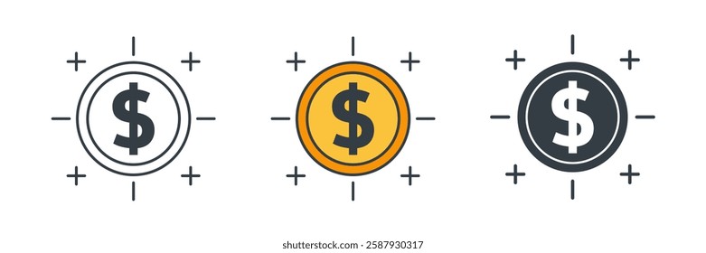 Dollar Sign icon symbol vector illustration isolated on white background