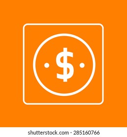 Dollar Sign Icon Thin Line Simple Logo Minimalistic Style Vector Illustration