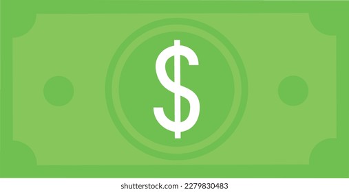 Dollar sign icon US Dollar one Banknote American dollar bill cash money isolated on white background