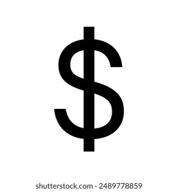 Dollar sign icon. USD currency symbol. Money label. Flat style.