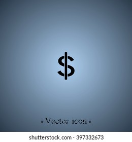 Dollar sign icon. USD currency symbol. Money label.