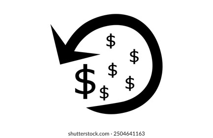 Dollarzeichen-Symbol, Vektor in schwarzer Farbe