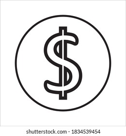 dollar sign icon vector graphic