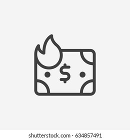dollar up sign icon. Vector graphic illustration template.