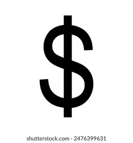dollar sign icon, vector graphics