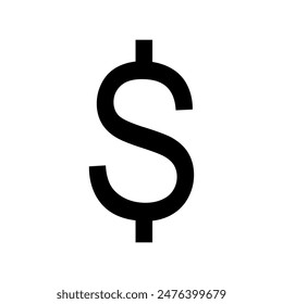 dollar sign icon, vector graphics