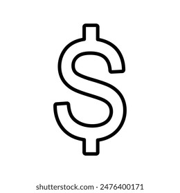 dollar sign icon, vector graphics