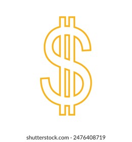 dollar sign icon, vector graphics