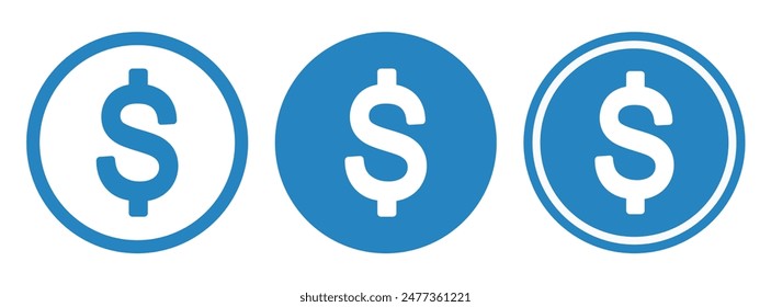 dollar sign icon, vector graphics