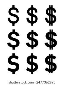 dollar sign icon, vector graphics