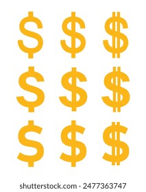 signo de dólar, Vector gráfico