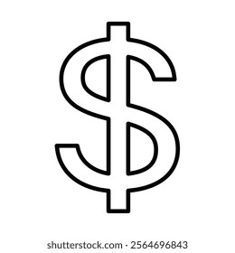 dollar sign icon, vector graphics