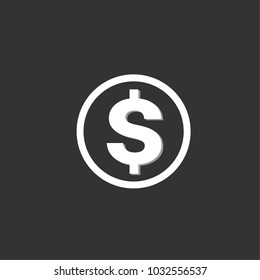 Dollar sign icon. Vector illustration.