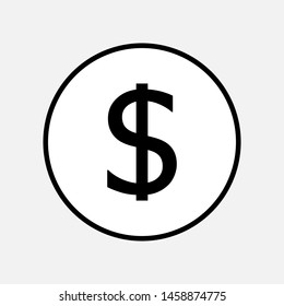 Dollar sign icon. Vector illustration isolated on white background.