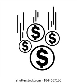 ilustración vectorial de icono de signo de dólar
