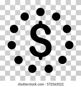 Dollar Sign icon. Vector illustration style is flat iconic symbol, black color, transparent background. Designed for web and software interfaces.