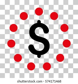 Dollar Sign icon. Vector illustration style is flat iconic bicolor symbol, intensive red and black colors, transparent background. Designed for web and software interfaces.