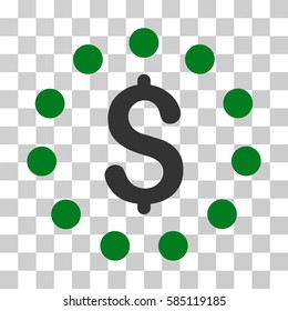 Dollar Sign icon. Vector illustration style is flat iconic bicolor symbol, green and gray colors, transparent background. Designed for web and software interfaces.