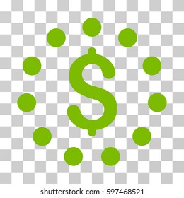 Dollar Sign icon. Vector illustration style is flat iconic symbol, eco green color, transparent background. Designed for web and software interfaces.