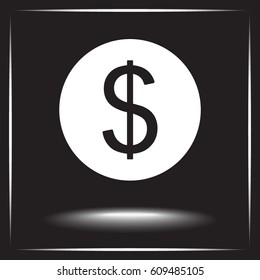 Dollar sign icon, vector illustration. Flat design style