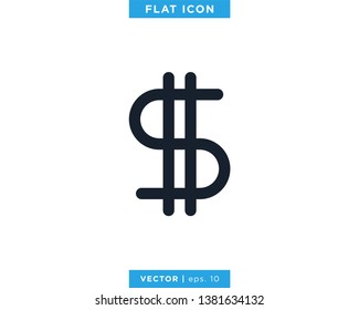 Dollar Sign Icon Vector Logo Design Template