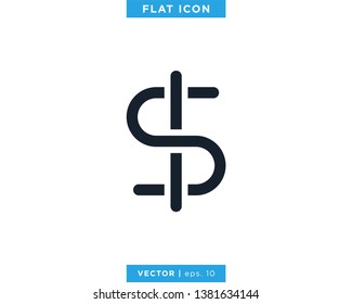 Dollar Sign Icon Vector Logo Design Template