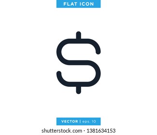 Dollar Sign Icon Vector Logo Design Template