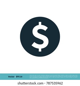 Dollar Sign Icon Vector Logo Template Illustration Design. Vector EPS 10.