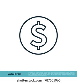 Dollar Sign Icon Vector Logo Template Illustration Design. Vector EPS 10.