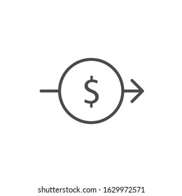 dollar sign icon. Vector sign on white background