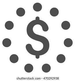 Dollar Sign icon. Vector style is flat iconic symbol with rounded angles, gray color, white background.