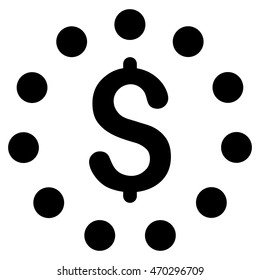 Dollar Sign icon. Vector style is flat iconic symbol with rounded angles, black color, white background.