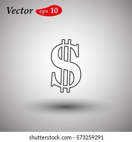 Dollar sign icon. Web design style
