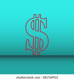 Dollar sign icon. Web design style