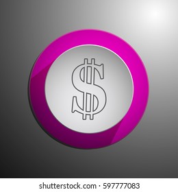 Dollar sign icon. Web design style