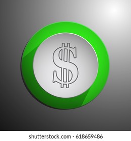 Dollar sign icon. Web design style