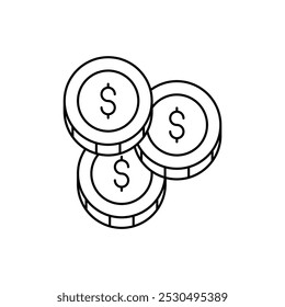 dollar sign icon with white background vector stock illustration