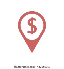 Dollar sign icon,vector.  Flat design.