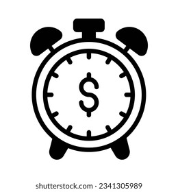 Dollar sign inside stopwatch showing concept vector of time is money, premium icon