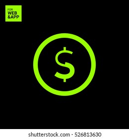 dollar sign isolated minimal icon. financial graph line vector icon for websites and mobile minimalistic flat design. 