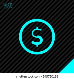 dollar sign isolated minimal icon. financial graph line vector icon for websites and mobile minimalistic flat design. 