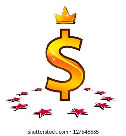 Dollar sign isolated on white.