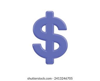 dollar sign isolated dollar symbol 3d render