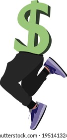dollar sign with jumping legs