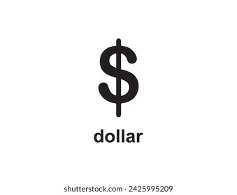 The dollar sign, also known as peso sign, is a currency symbol consisting of a capital S crossed with one vertical strokes $ .Flat dollar icon.Cash money page symbol for your website Design of cashing