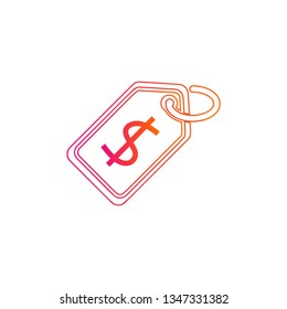 Dollar sign - label icon Vector illustration