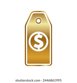 dollar sign label, price reduction, sell out - vector illustration
