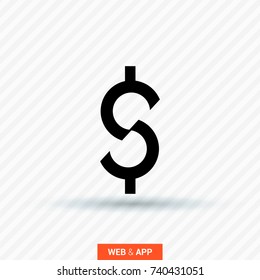dollar sign line vector icon