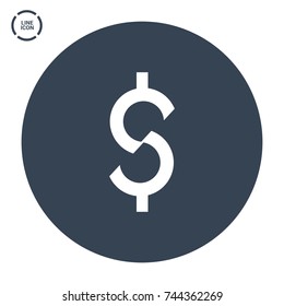 dollar sign line vector icon